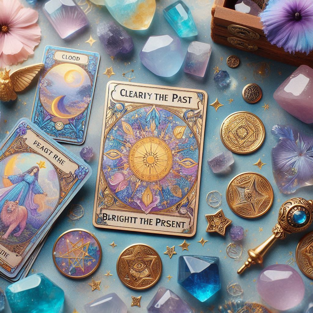 Cartes de tarot et cristaux